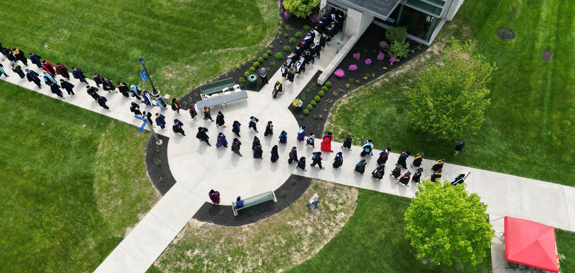 aerial view of graduation